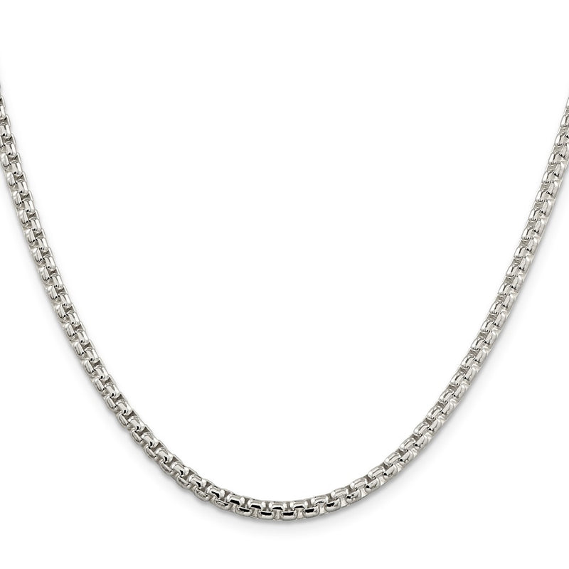 36 Inch Sterling Silver 3.6mm Round Box Chain Necklace