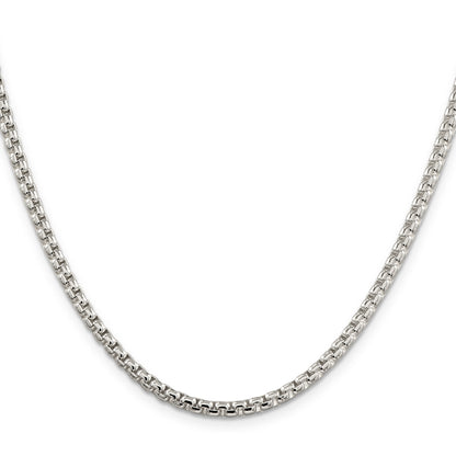 22 Inch Sterling Silver 3.6mm Round Box Chain
