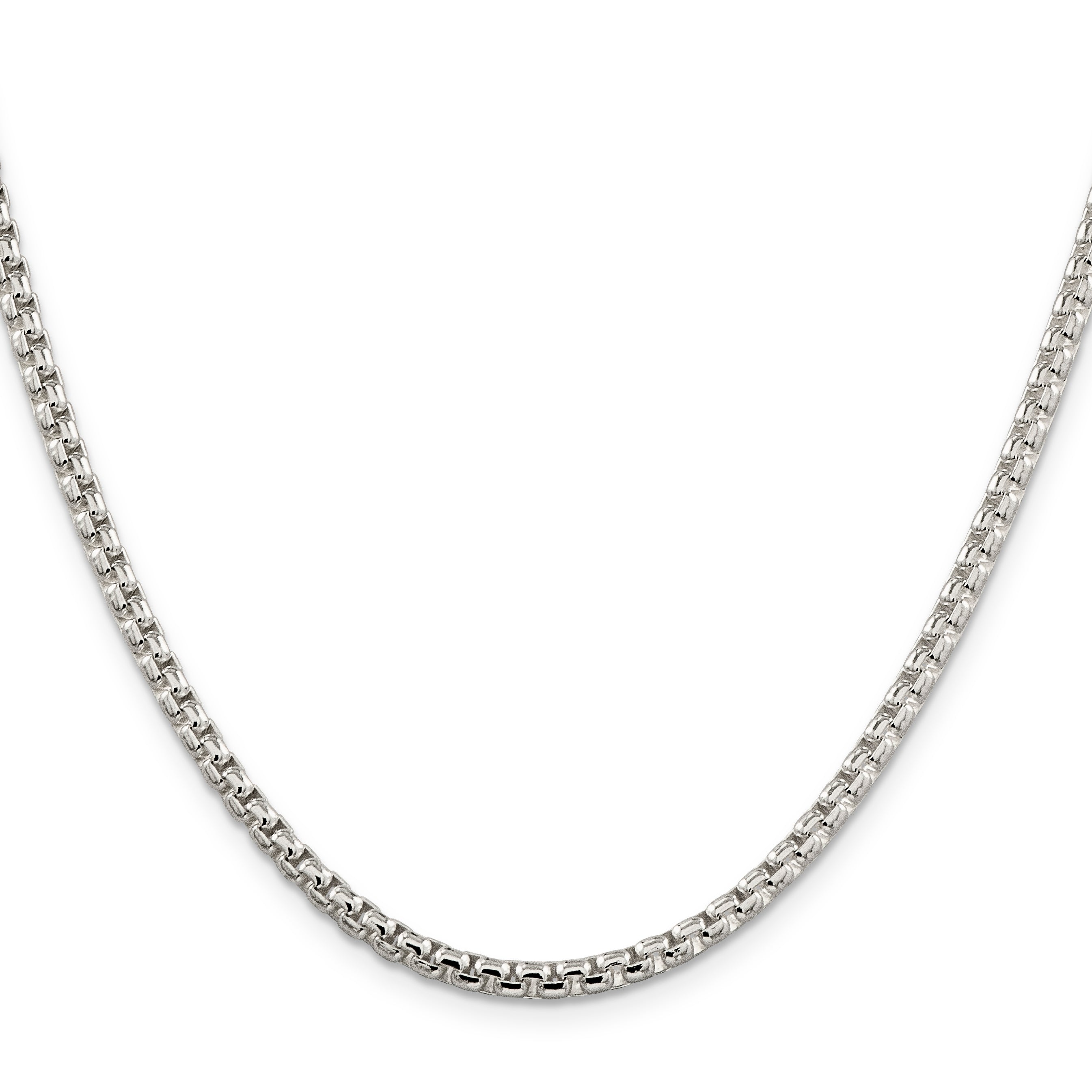 20 Inch Sterling Silver 3.6mm Round Box Chain Necklace