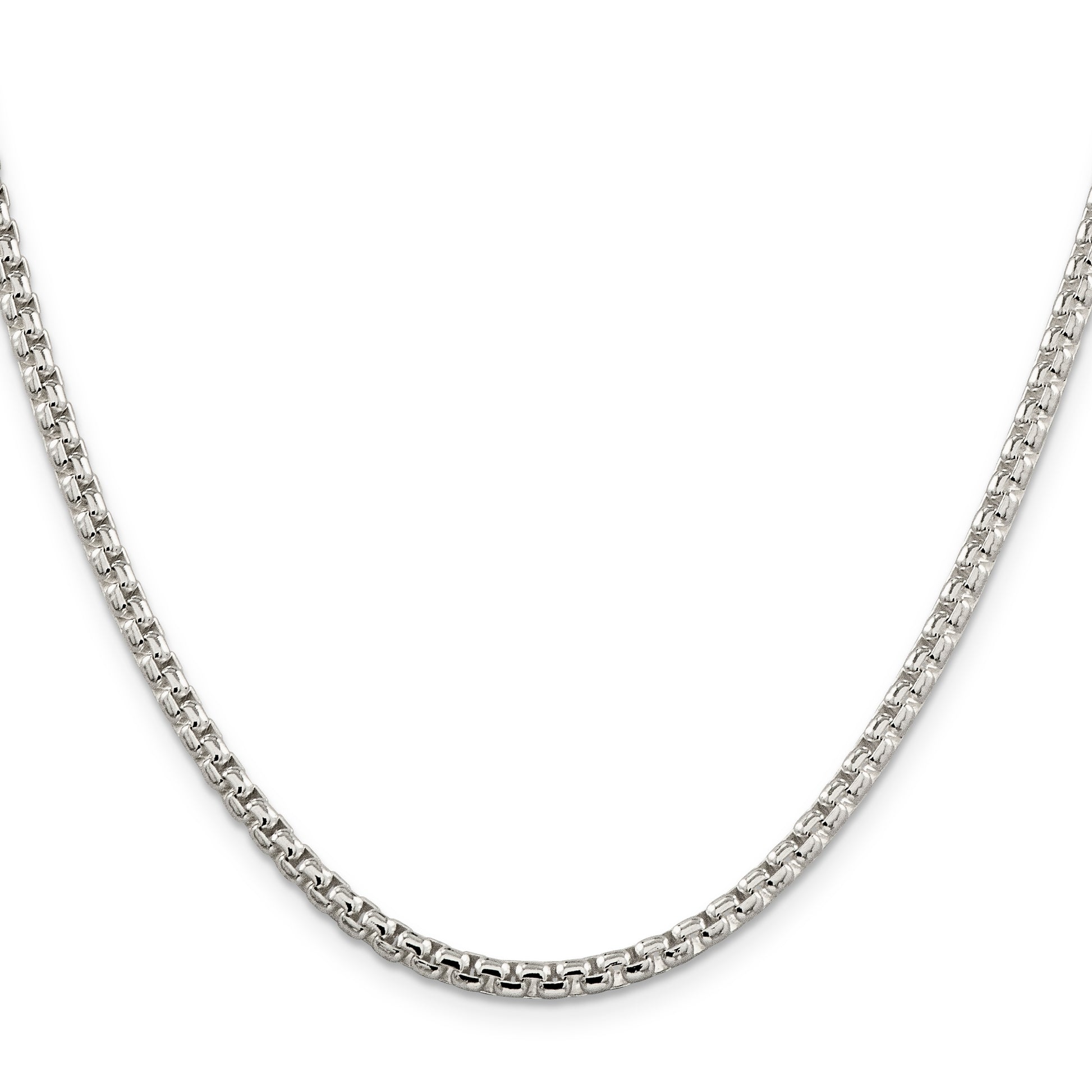 20 Inch Sterling Silver 3.6mm Round Box Chain Necklace