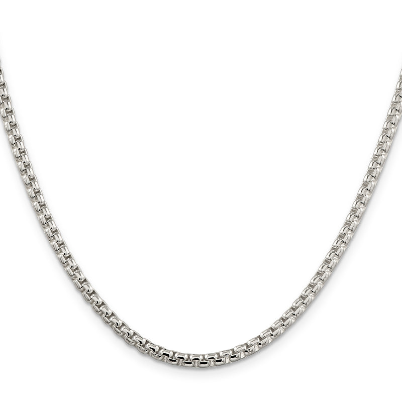 20 Inch Sterling Silver 3.6mm Round Box Chain Necklace