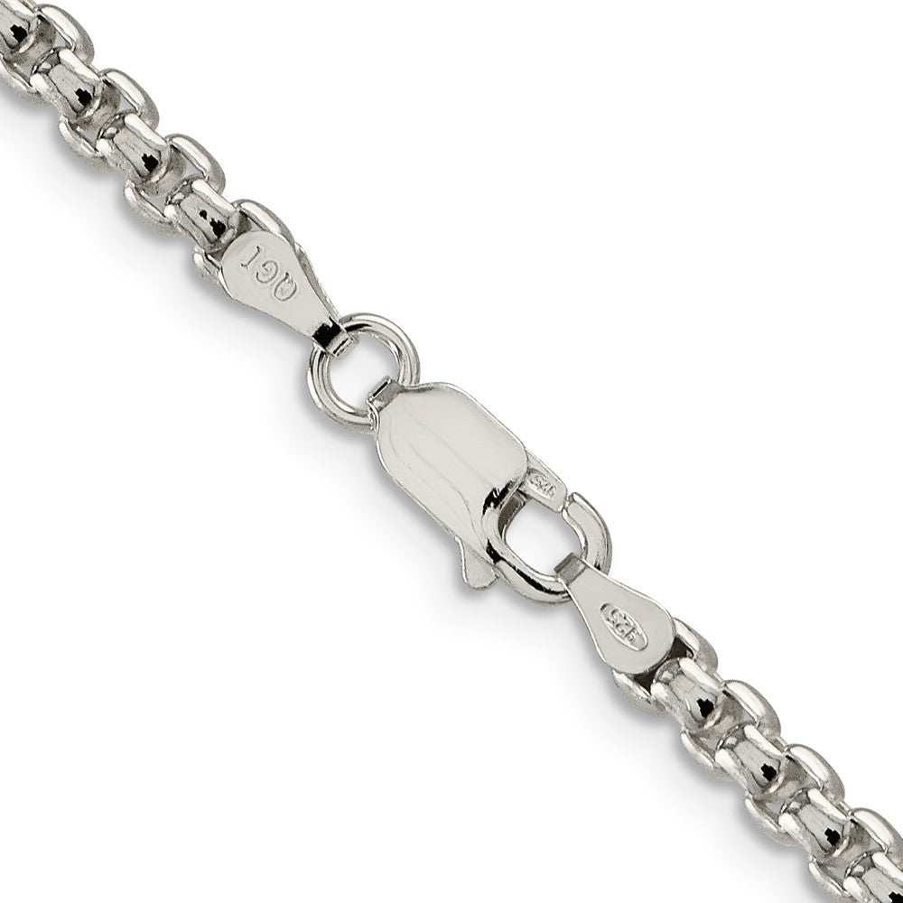 36 Inch Sterling Silver 3.6mm Round Box Chain Necklace