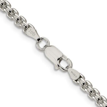 36 Inch Sterling Silver 3.6mm Round Box Chain Necklace