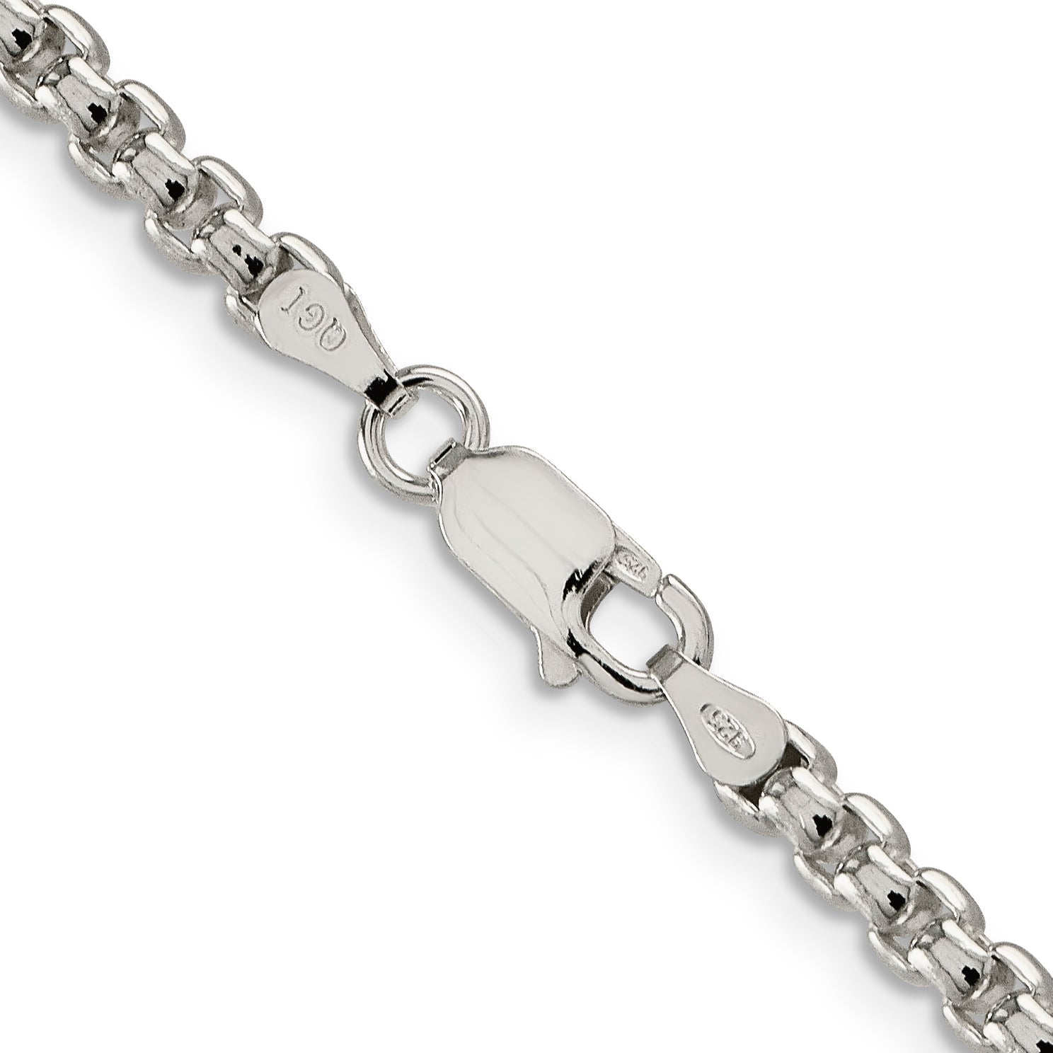 20 Inch Sterling Silver 3.6mm Round Box Chain Necklace