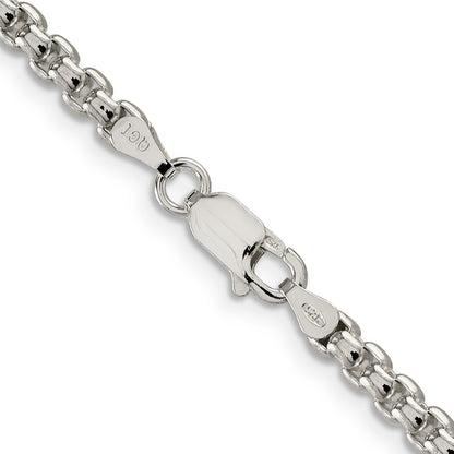 20 Inch Sterling Silver 3.6mm Round Box Chain Necklace