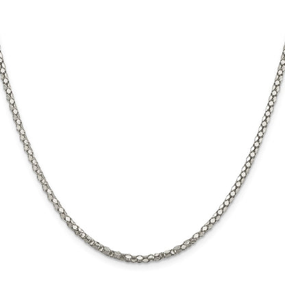 20 Inch Sterling Silver 2.5mm Popcorn Chain Necklace