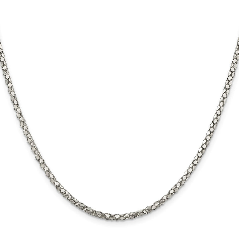 20 Inch Sterling Silver 2.5mm Popcorn Chain Necklace