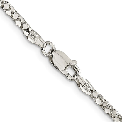 24 Inch Sterling Silver 2.5mm Popcorn Chain Necklace