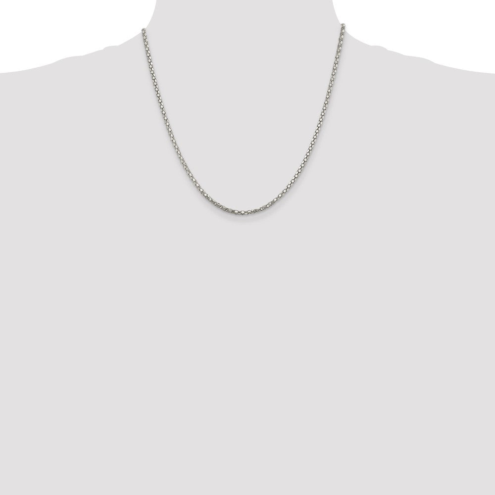 20 Inch Sterling Silver 2.5mm Popcorn Chain Necklace