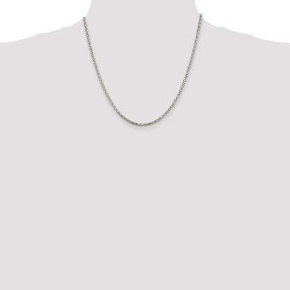 20 Inch Sterling Silver 2.5mm Popcorn Chain Necklace