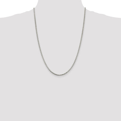 24 Inch Sterling Silver 2.5mm Popcorn Chain Necklace