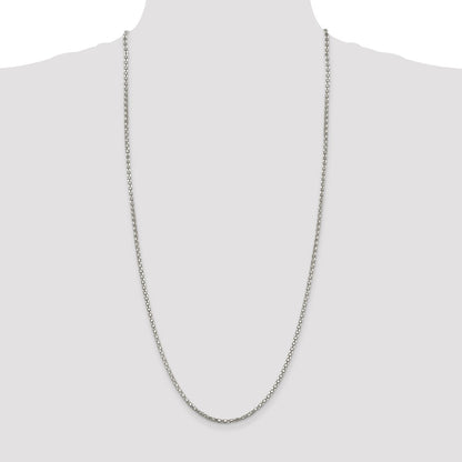 30 Inch Sterling Silver 2.5mm Popcorn Chain Necklace