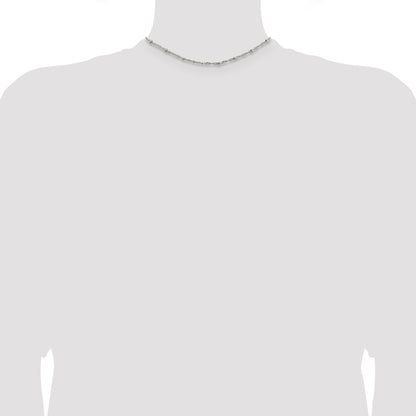 14 Inch Sterling Silver 2.5mm Singapore W/ Beads Chain