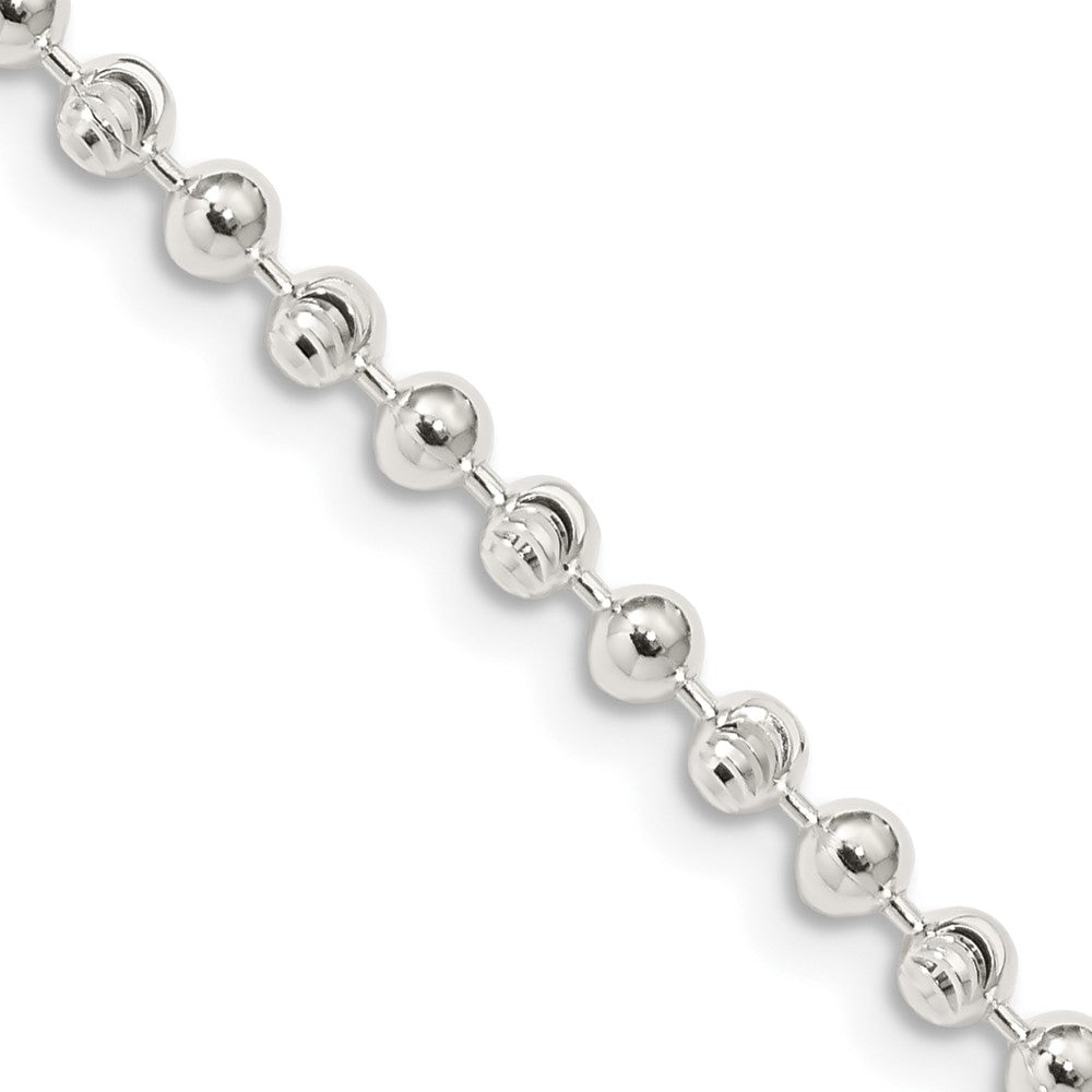 20 Inch Sterling Silver 3mm Fancy Beaded Chain Necklace