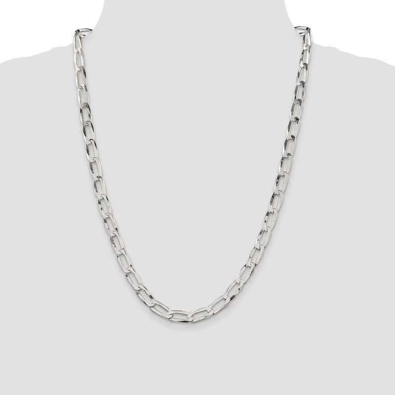 20 Inch Sterling Silver 7.15mm Elongated Open Link Chain
