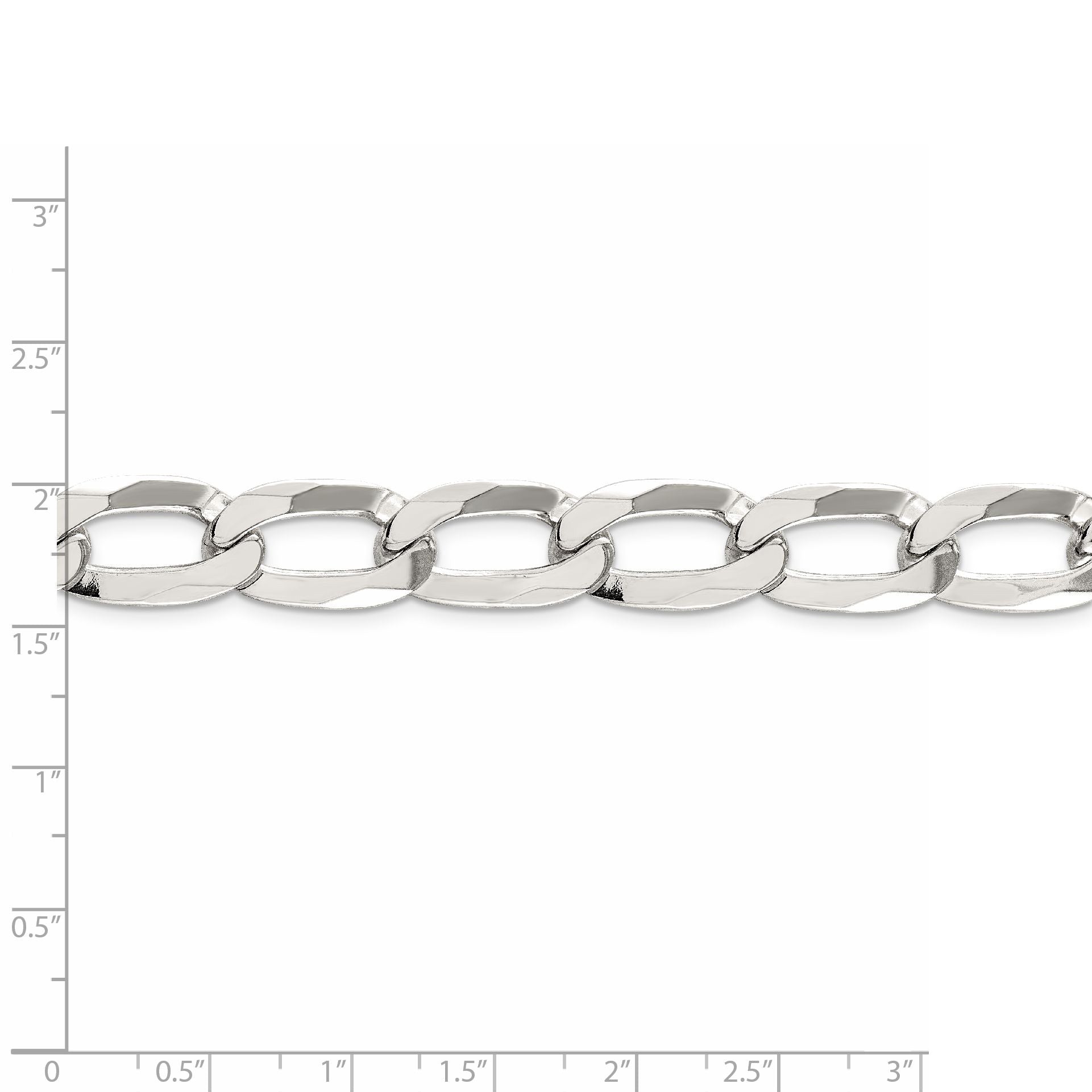 24 Inch Sterling Silver 12.35mm Elongated Open Link Chain