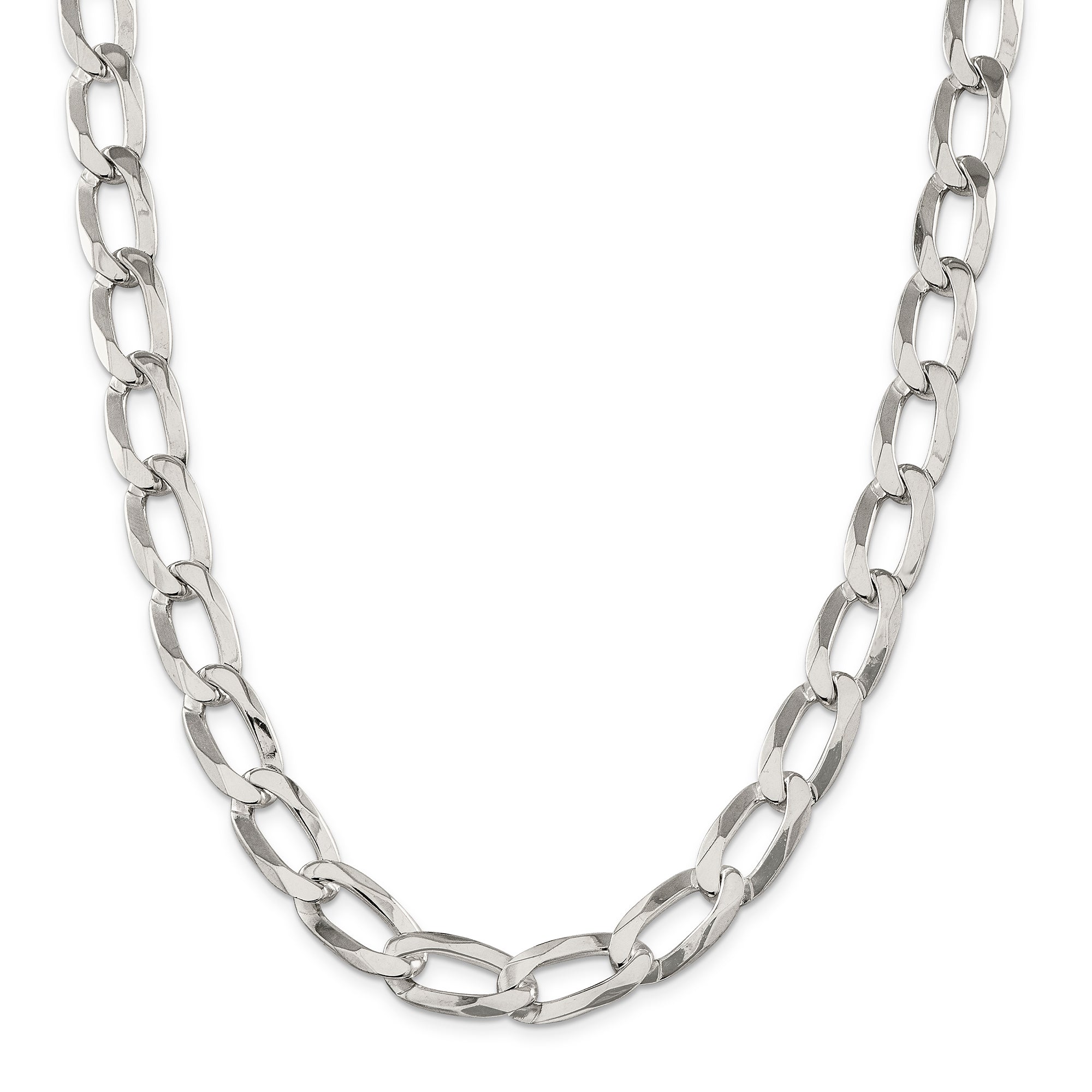 24 Inch Sterling Silver 12.35mm Elongated Open Link Chain