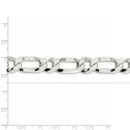 24 Inch Sterling Silver 12.25mm Elongated 1+1 Open Link Chain