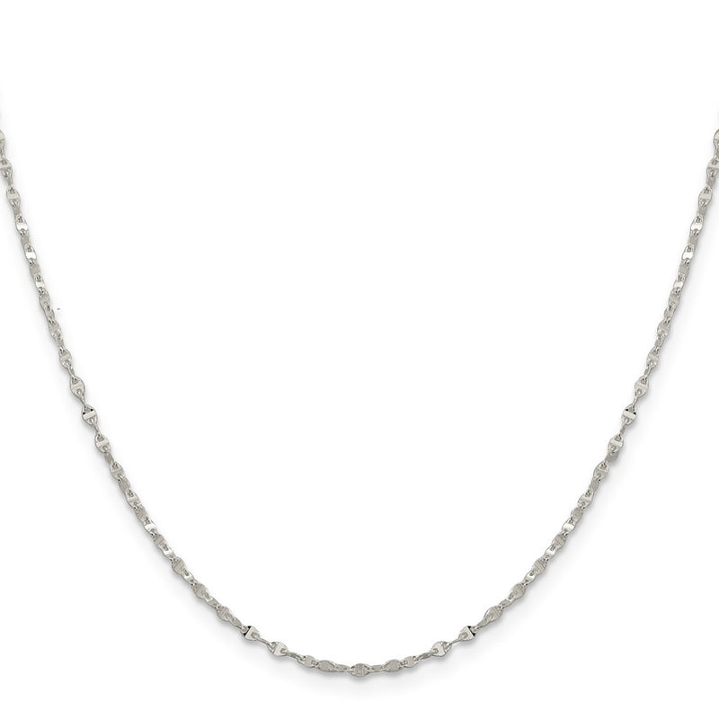 20 Inch Sterling Silver 1.75mm Fancy Wave Flat Link Chain Necklace