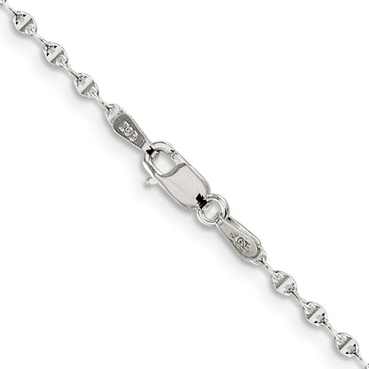 18 Inch Sterling Silver 1.75mm Fancy Wave Flat Link Chain Necklace