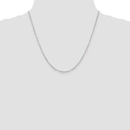 20 Inch Sterling Silver 1.75mm Fancy Wave Flat Link Chain Necklace