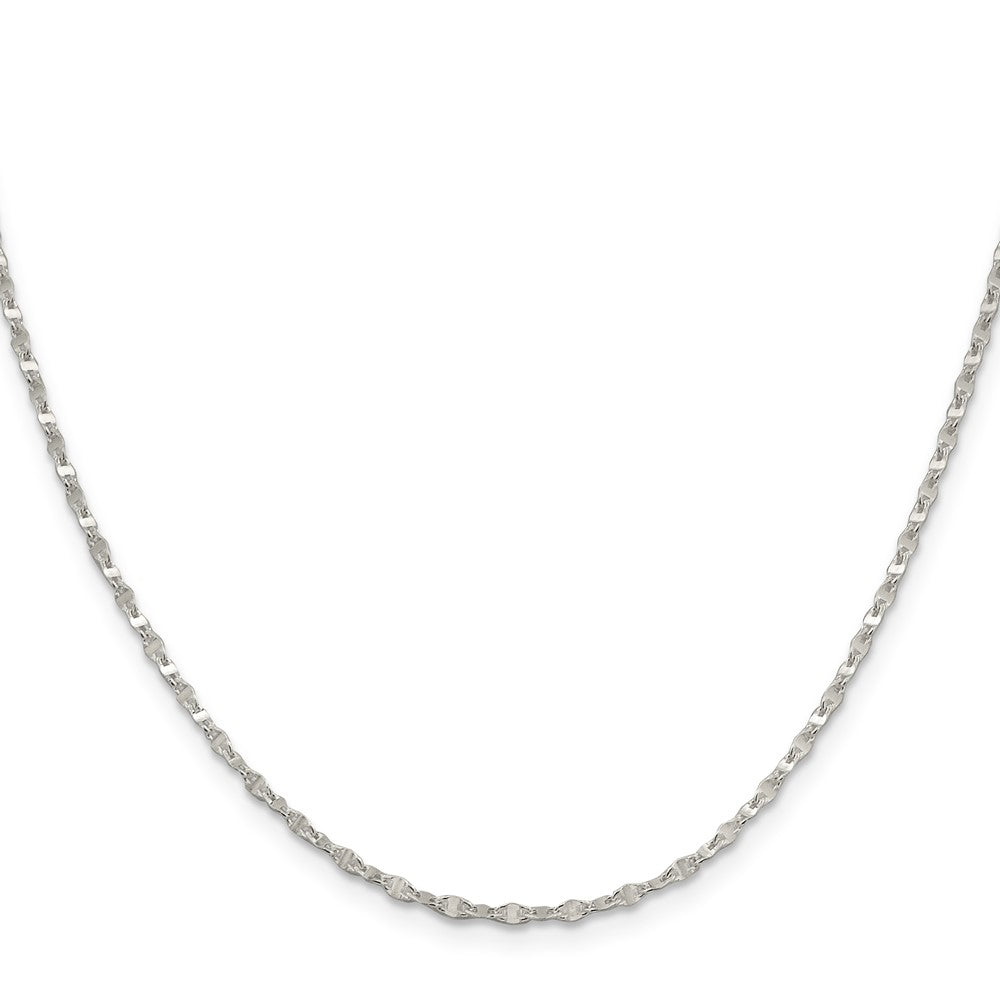 18 Inch Sterling Silver 2.25mm Fancy Wave Flat Link Chain Necklace