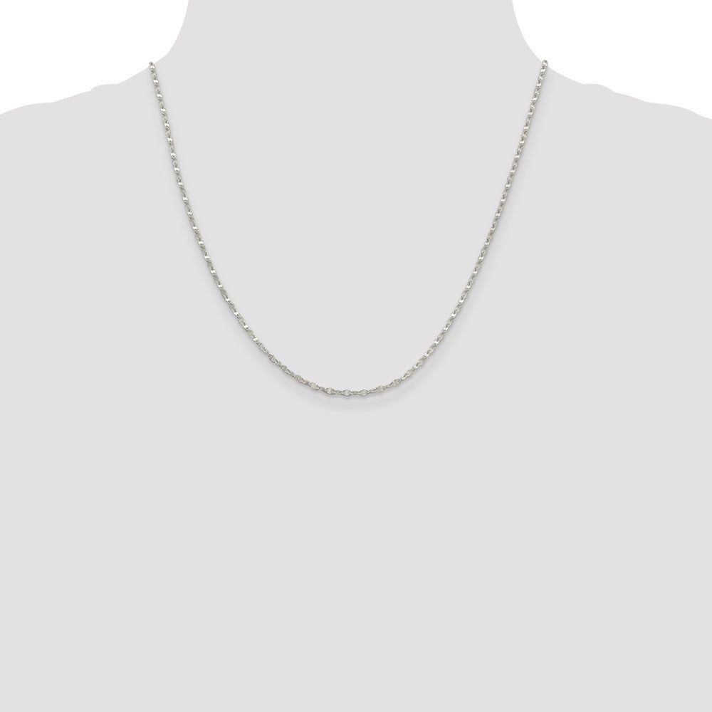 20 Inch Sterling Silver 2.25mm Fancy Wave Flat Link Chain Necklace