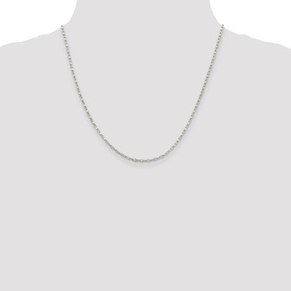20 Inch Sterling Silver 2.25mm Fancy Wave Flat Link Chain Necklace