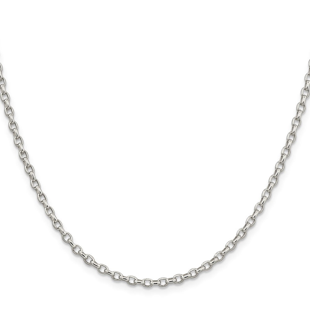 24 Inch Sterling Silver 2.75mm Oval Fancy Rolo Chain Necklace