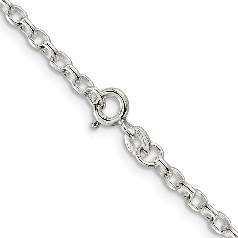 24 Inch Sterling Silver 2.75mm Oval Fancy Rolo Chain Necklace