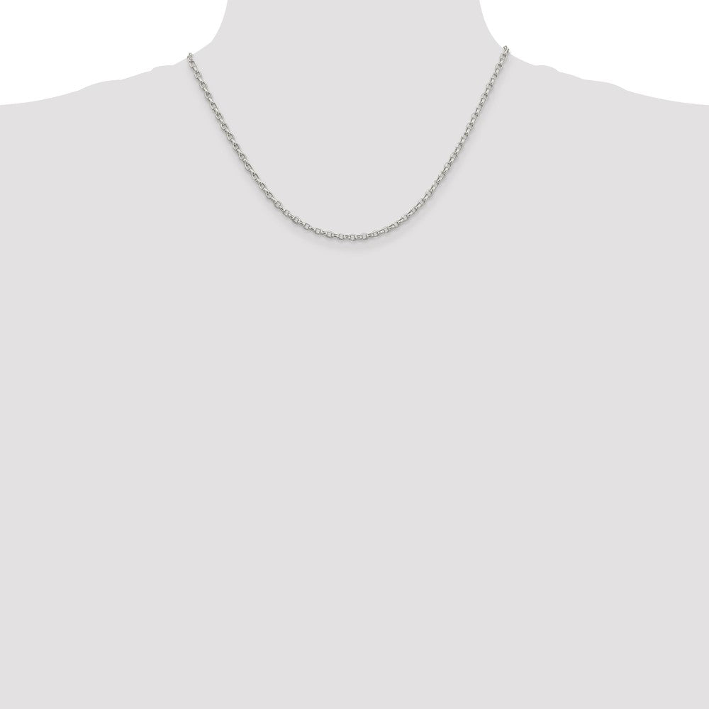 18 Inch Sterling Silver 2.75mm Oval Fancy Rolo Chain Necklace