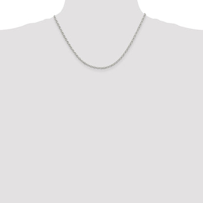 18 Inch Sterling Silver 2.75mm Oval Fancy Rolo Chain Necklace