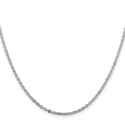16 Inch Sterling Silver 2mm Flat Link Cable Chain Necklace
