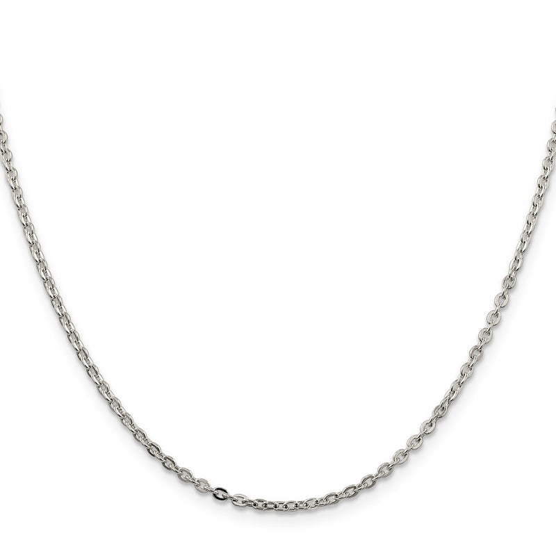 16 Inch Sterling Silver 2mm Flat Link Cable Chain Necklace
