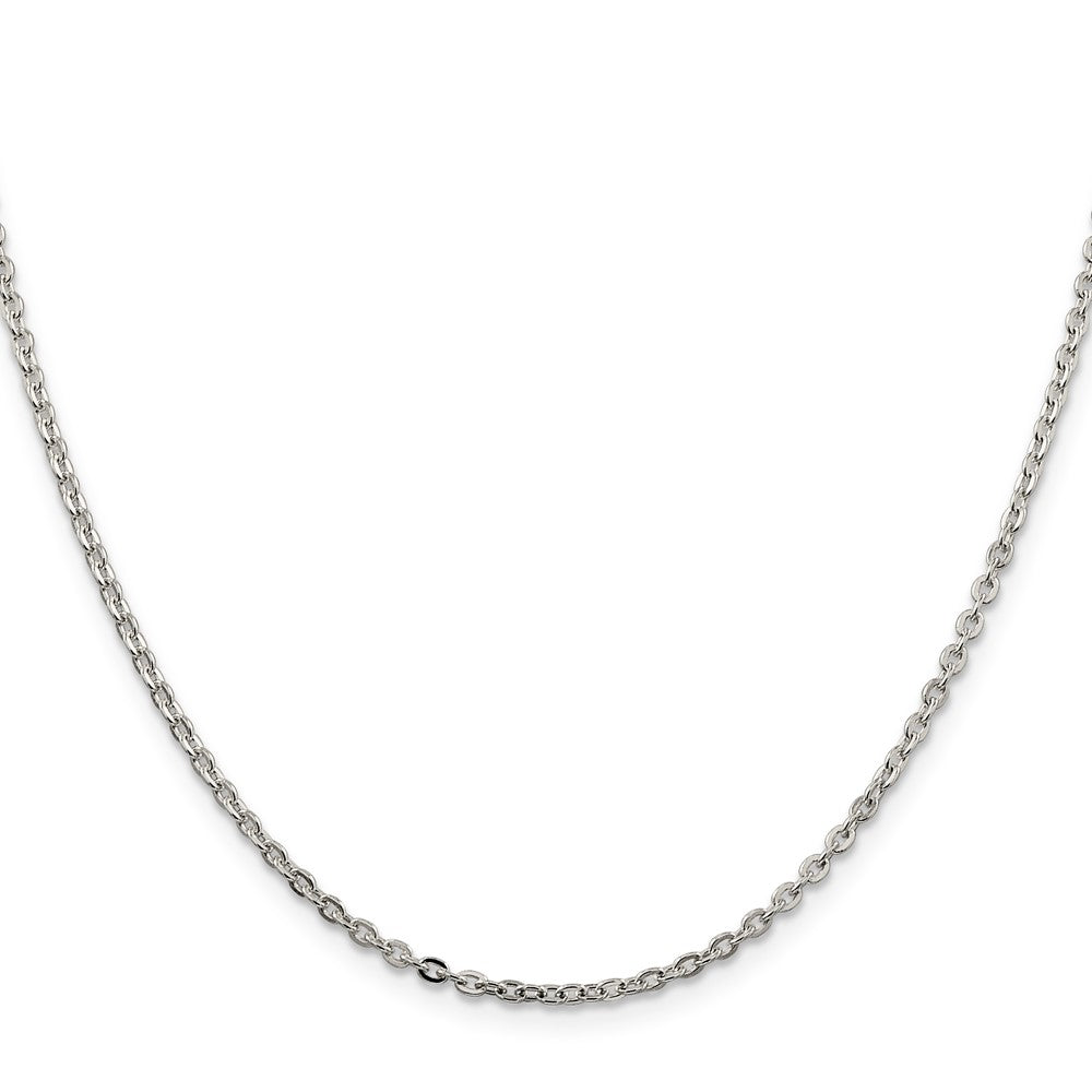 18 Inch Sterling Silver 2mm Flat Link Cable Chain Necklace