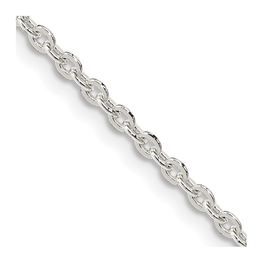 16 Inch Sterling Silver 2mm Flat Link Cable Chain Necklace