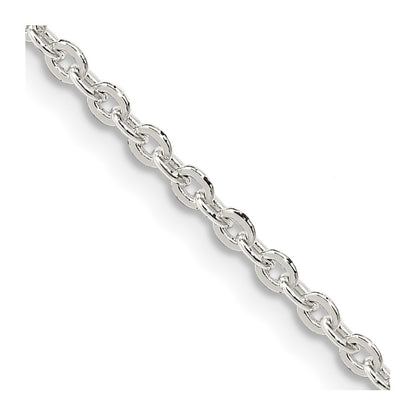 16 Inch Sterling Silver 2mm Flat Link Cable Chain Necklace