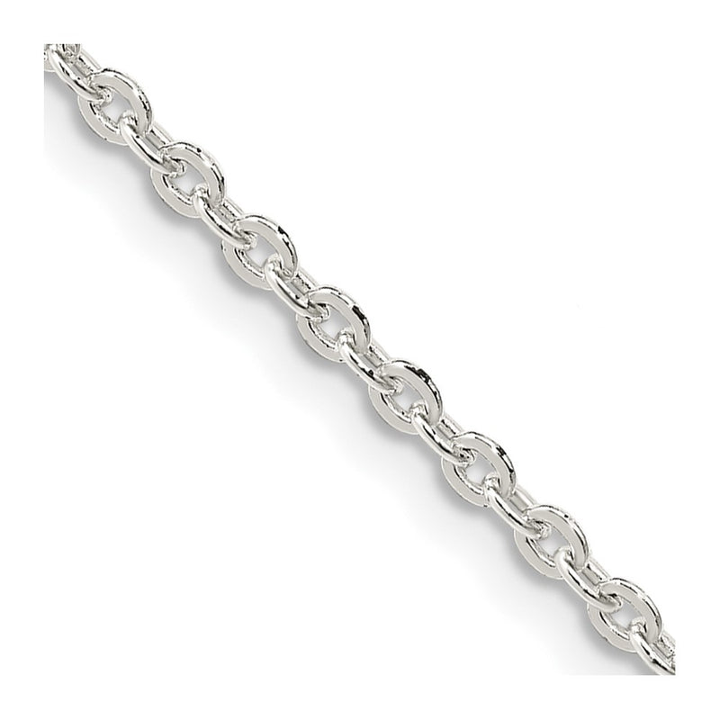 20 Inch Sterling Silver 2mm Flat Link Cable Chain Necklace