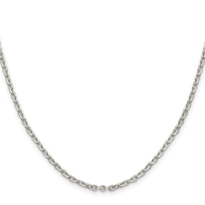 18 Inch Sterling Silver 2.75mm Flat Link Cable Chain Necklace