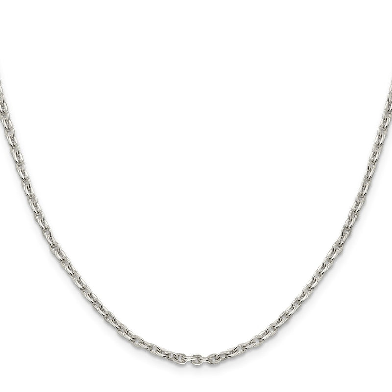 16 Inch Sterling Silver 2.75mm Flat Link Cable Chain Necklace