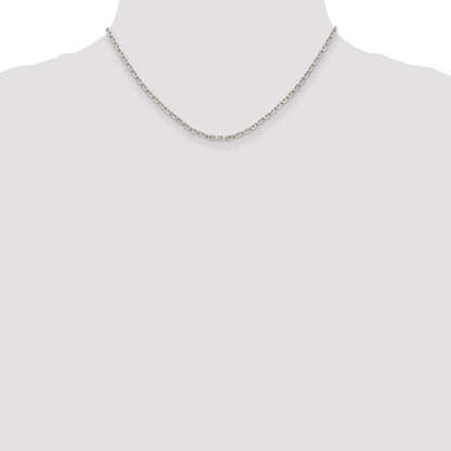 16 Inch Sterling Silver 2.75mm Flat Link Cable Chain Necklace