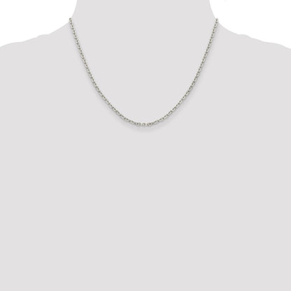 18 Inch Sterling Silver 2.75mm Flat Link Cable Chain Necklace