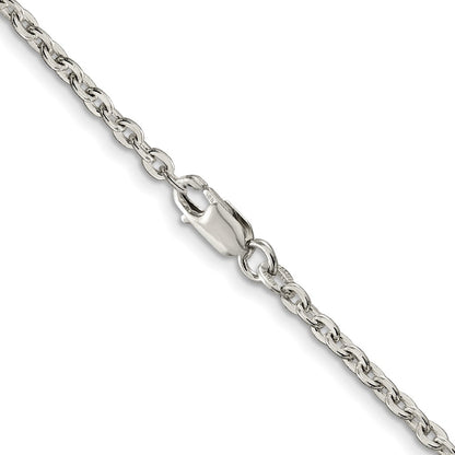 20 Inch Sterling Silver 2.75mm Flat Link Cable Chain Necklace