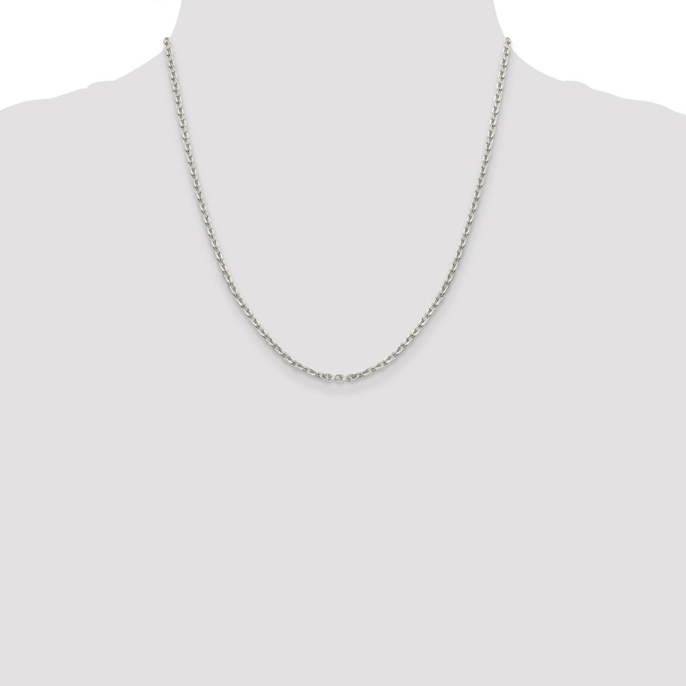 20 Inch Sterling Silver 2.75mm Flat Link Cable Chain Necklace