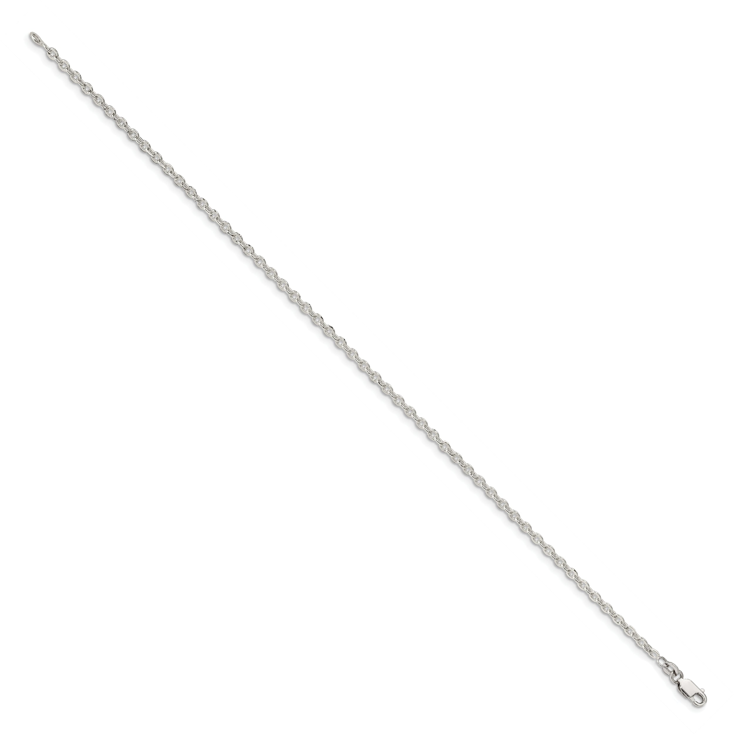 7 Inch Sterling Silver 2.75mm Flat Link Cable Chain