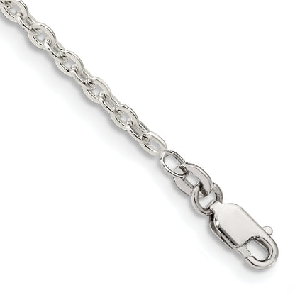 7 Inch Sterling Silver 2.75mm Flat Link Cable Chain