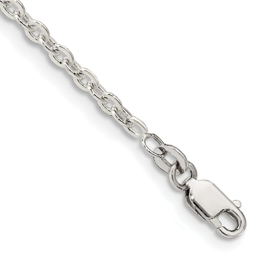 7 Inch Sterling Silver 2.75mm Flat Link Cable Chain