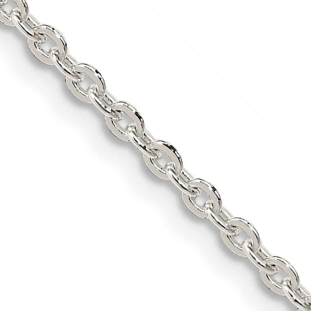 16 Inch Sterling Silver 2.75mm Flat Link Cable Chain Necklace