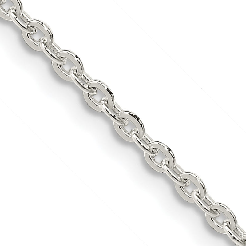 16 Inch Sterling Silver 2.75mm Flat Link Cable Chain Necklace