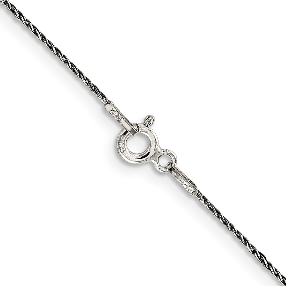 26 Inch Sterling Silver Ruthenium-Plated .75mm Twisted Tight Wheat Chain Necklace